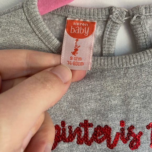 🛎️ Clearance Koton Baby Girl Winter is Magic Dress 9-12 Months - Picture 3 of 6